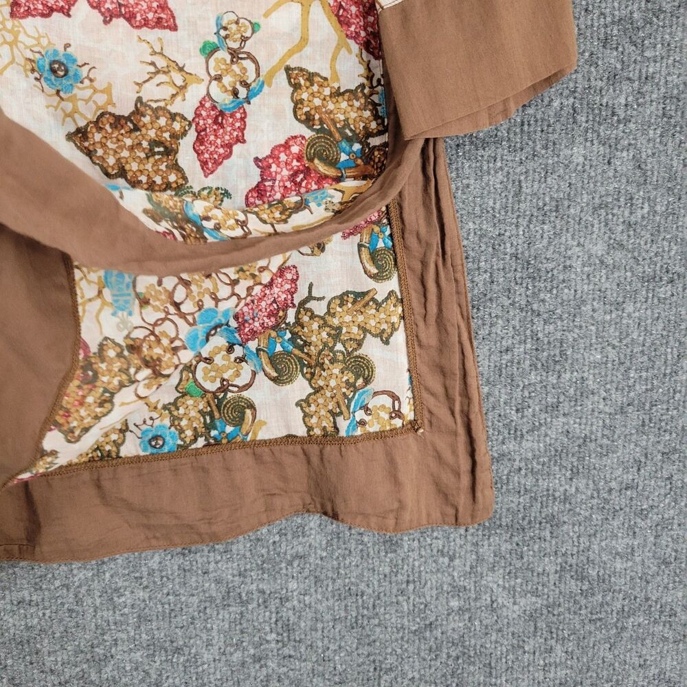 DIANE VON FURSTENBERG Floral Boho Bell Sleeve Peasant Lace Up Tunic Top ~SIZE XS - Picture 5 of 11